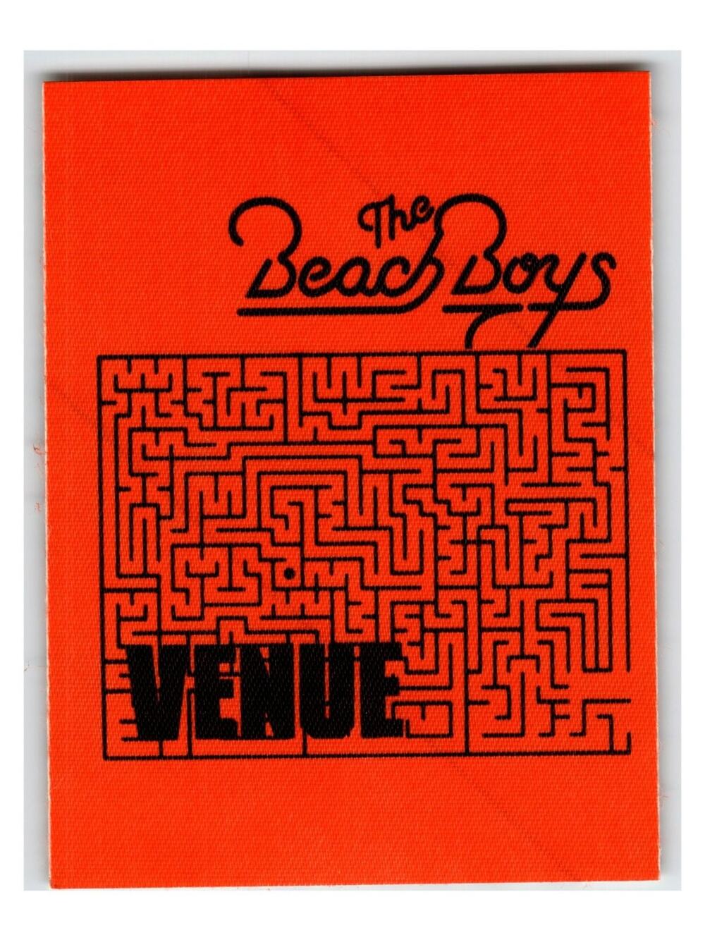 The Beach Boys Venue Fabric Pass Maze Design Orange Concert Tour Sticky
